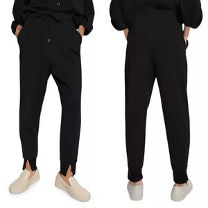 Theory Black Navy Double Knit Jersey Slouchy Jogger Pants